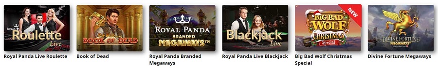 Games variety at Royal Panda